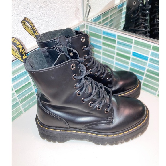 NWOT Dr. MARTENS Jadon Platform Combat Boots Black Polished smooth SZ: 7 (W) - Picture 15 of 15